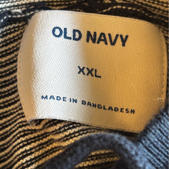 Old Navy XXL blue and white striped net pull over hoodie, hooded sweatshirt - Picture 6 of 11